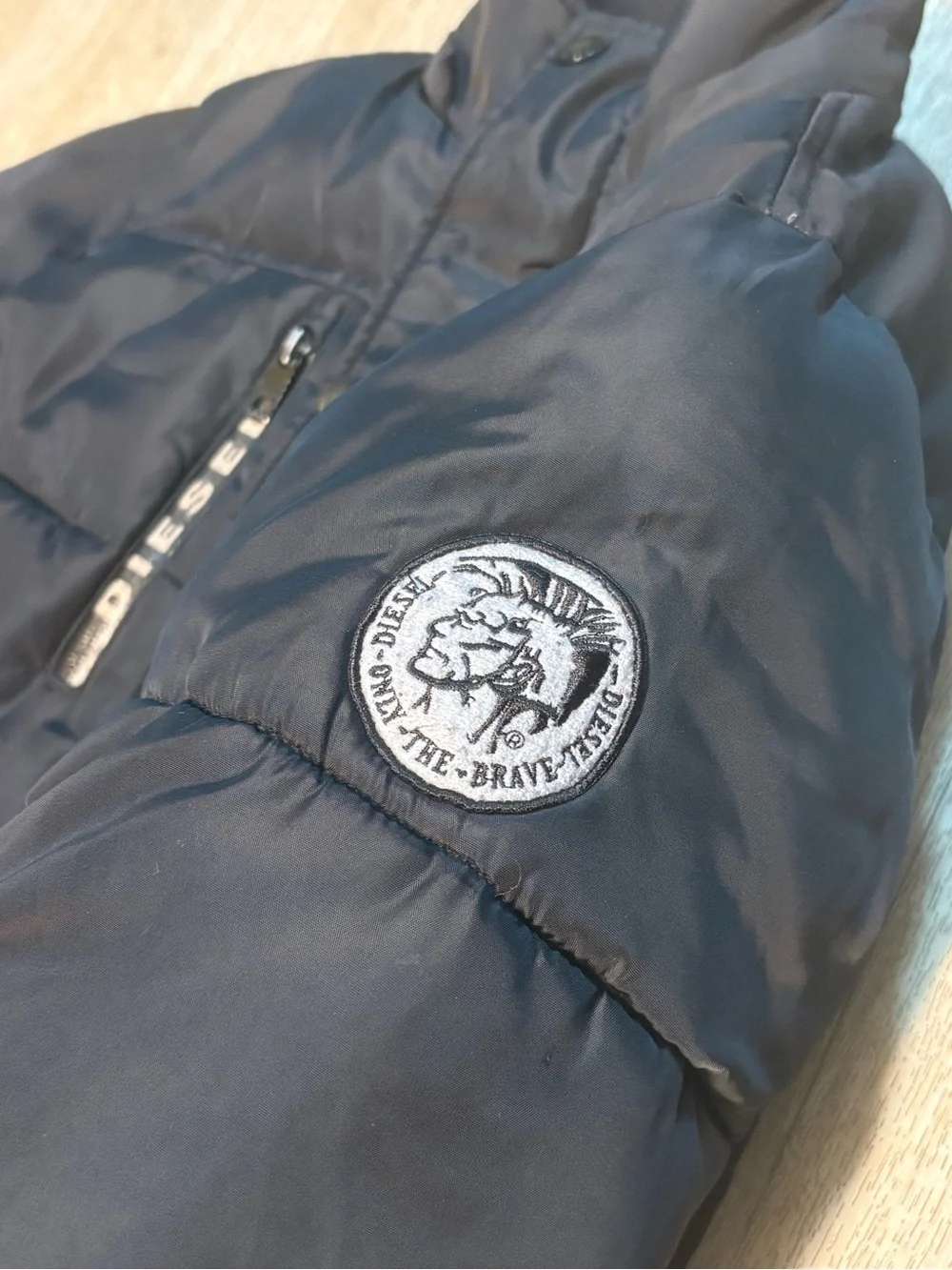 Diesel kids black Puffer Jacket with Zip Chest Pockets